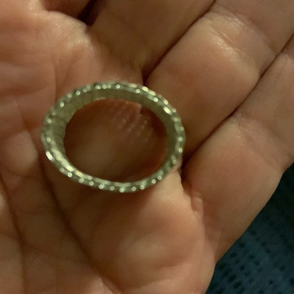 #2 - Somerset style mesh ring sterling size 6 woven chain links - Picture 4 of 5